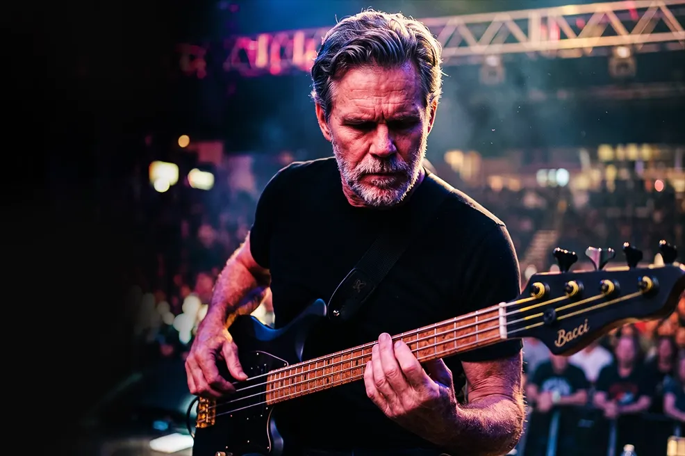 Tim Lefebvre playing his Bacci Marleo bass